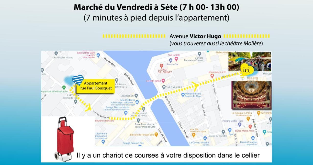 + JARDIN au calme avec BBQ + CELLIER + GARAGE Apartment Sète Exterior foto